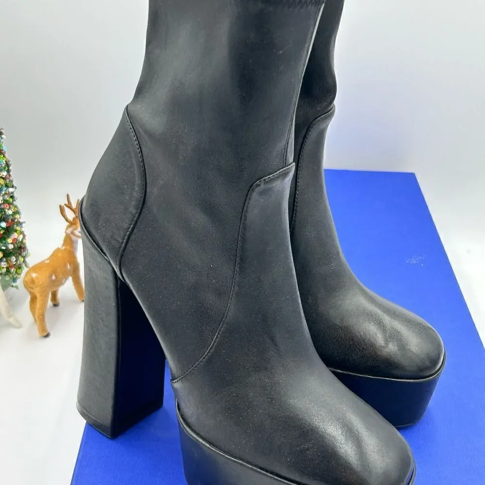 Women’s Stuart Weitzman stretch platform sky, high booties size 10 made Spain